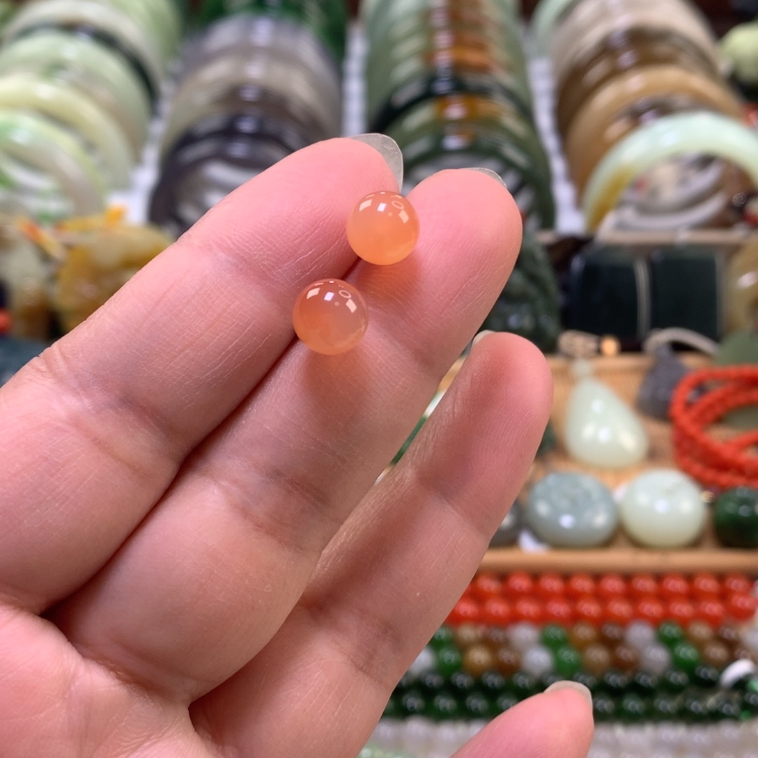 南红玛瑙银S925镶嵌耳钉