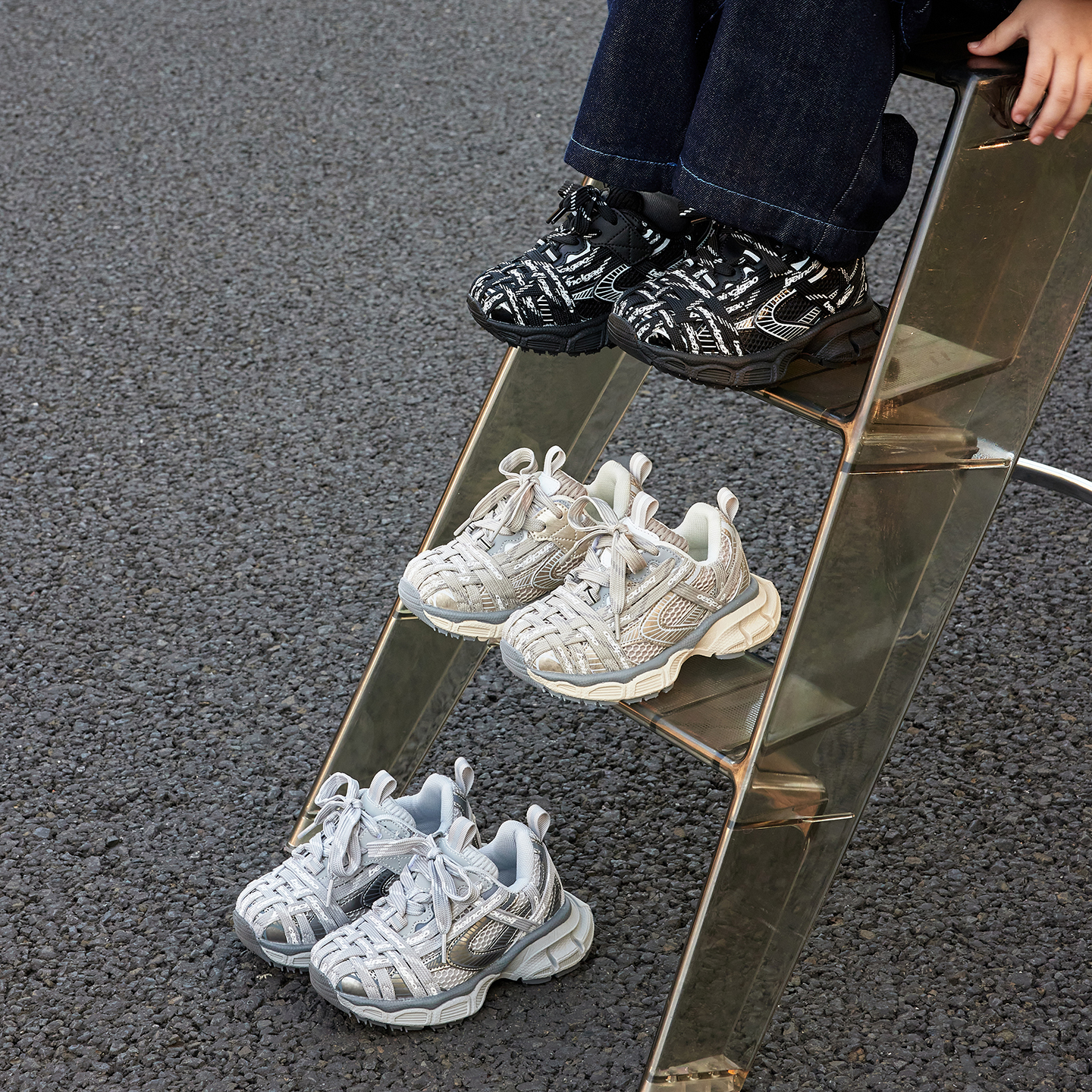 女童潮流增高老爹鞋2025秋季软底舒适跑步鞋男童透气耐磨运动鞋潮