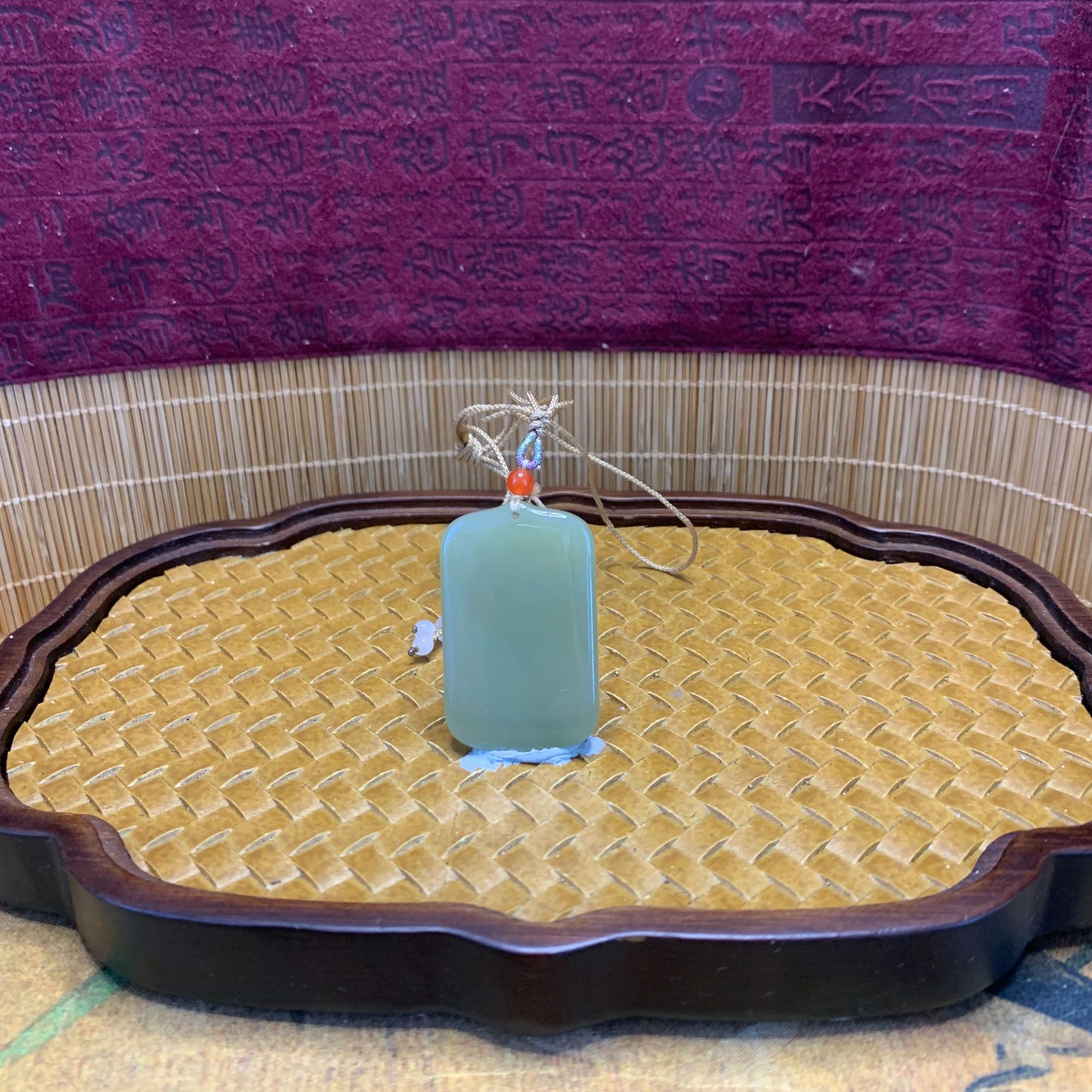 Z和田玉无事牌吊坠0579