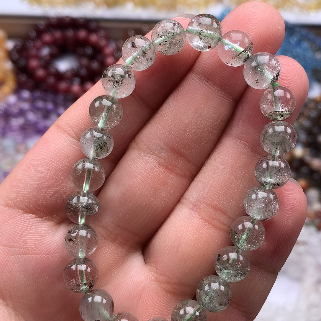水晶手链未镶嵌巴西绿幽灵8mm
