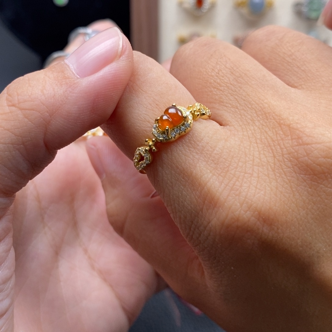 翡翠银S925镶嵌戒指