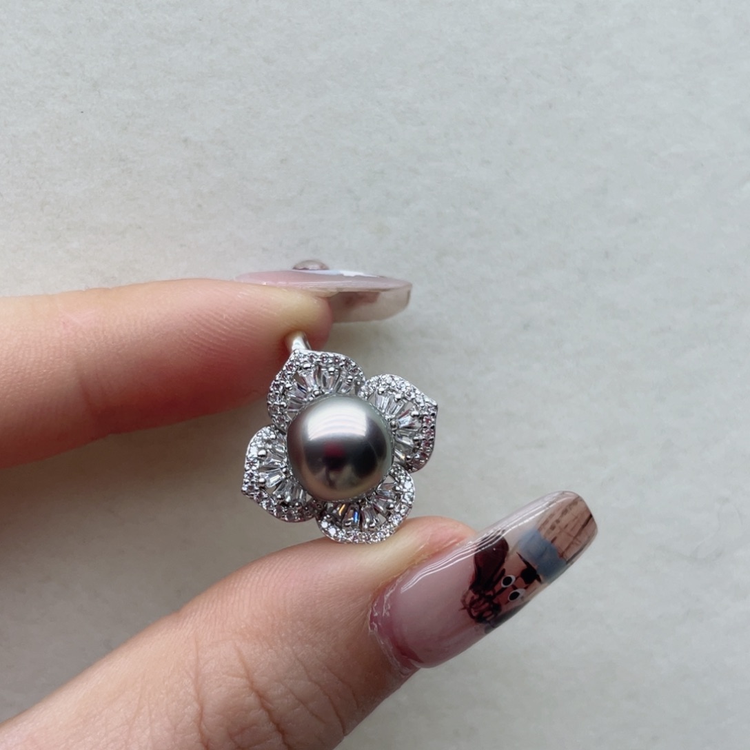 银S925镶嵌海水珍珠吊坠(不含链)A6