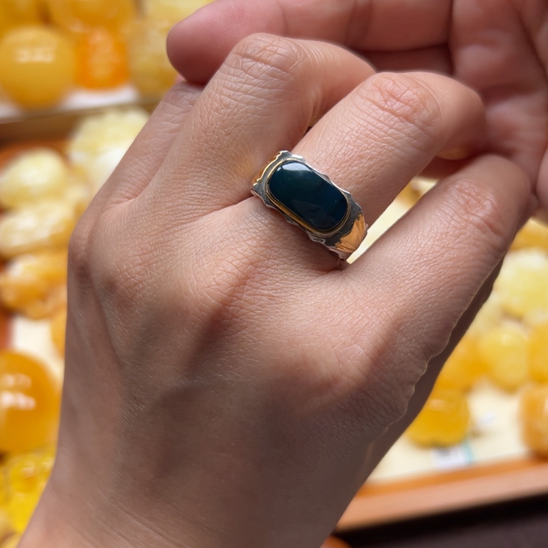 琥珀银S925镶嵌珠宝奇石