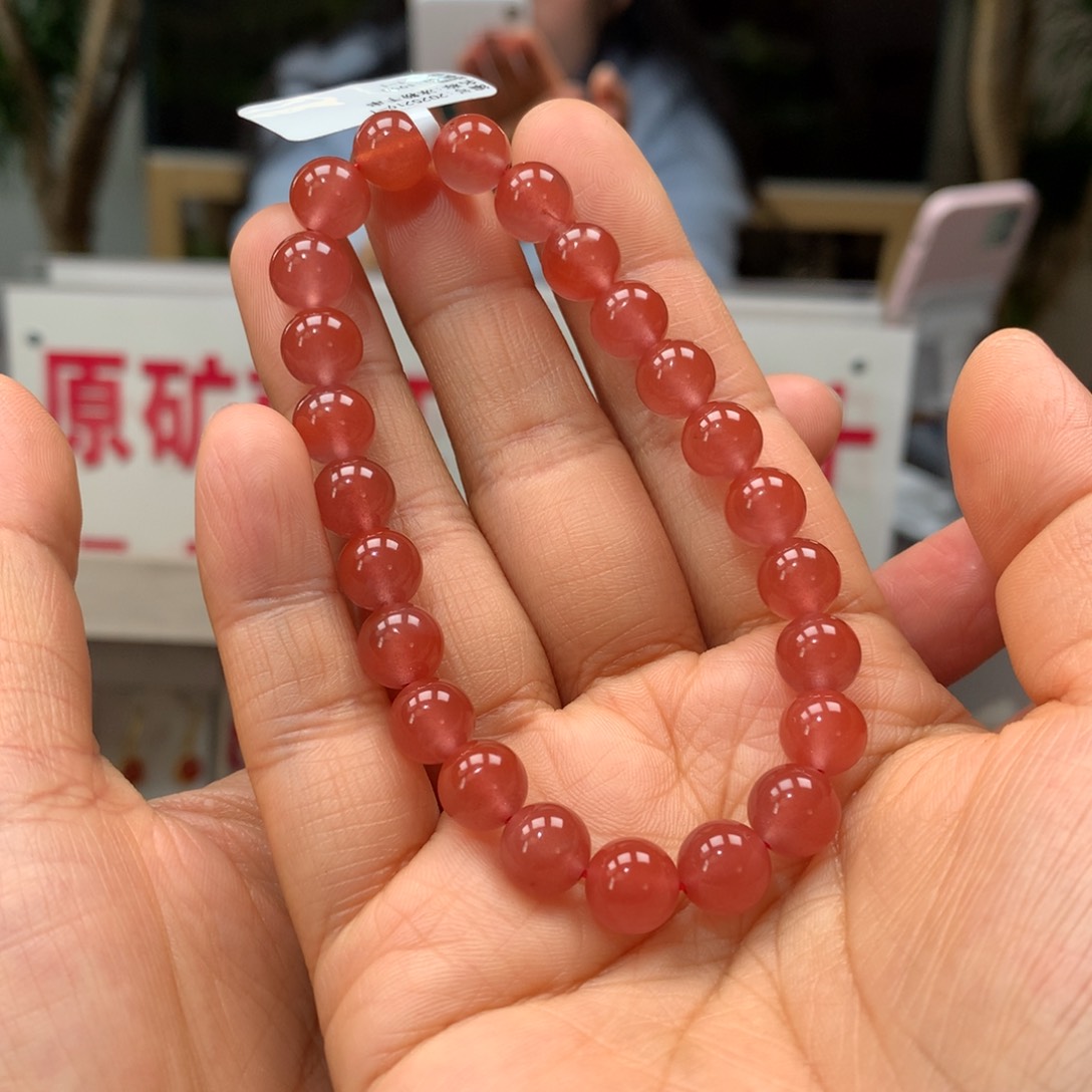 南红玛瑙南红7mm冰红手串未镶嵌