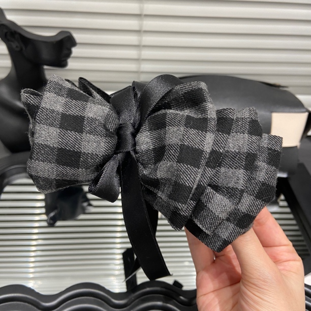 E5097 韩系芭蕾风飘带褶皱蝴蝶结香蕉夹女2025新款高马尾竖夹盘发