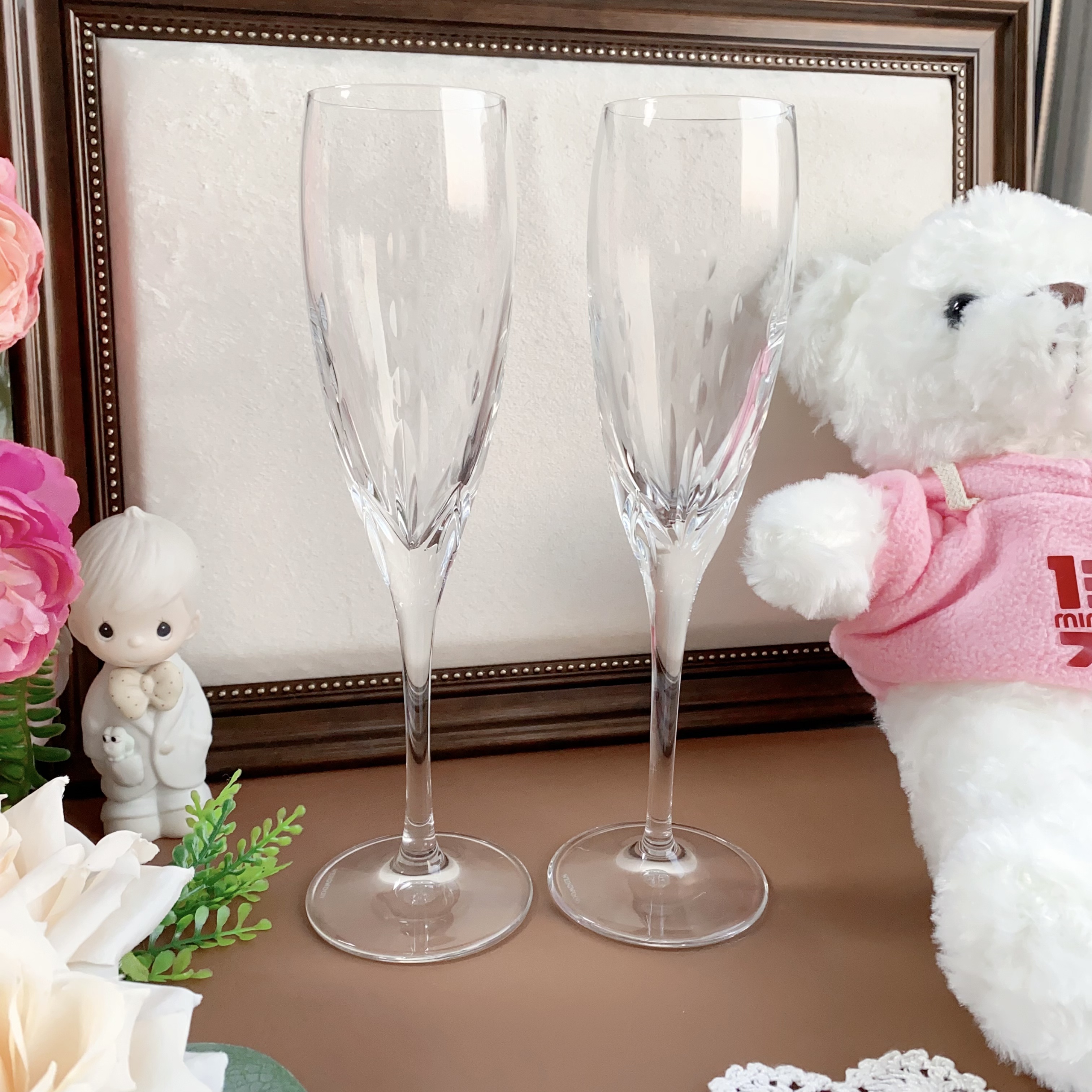 欧式复古纯色水晶高脚香槟杯 酒杯 对杯