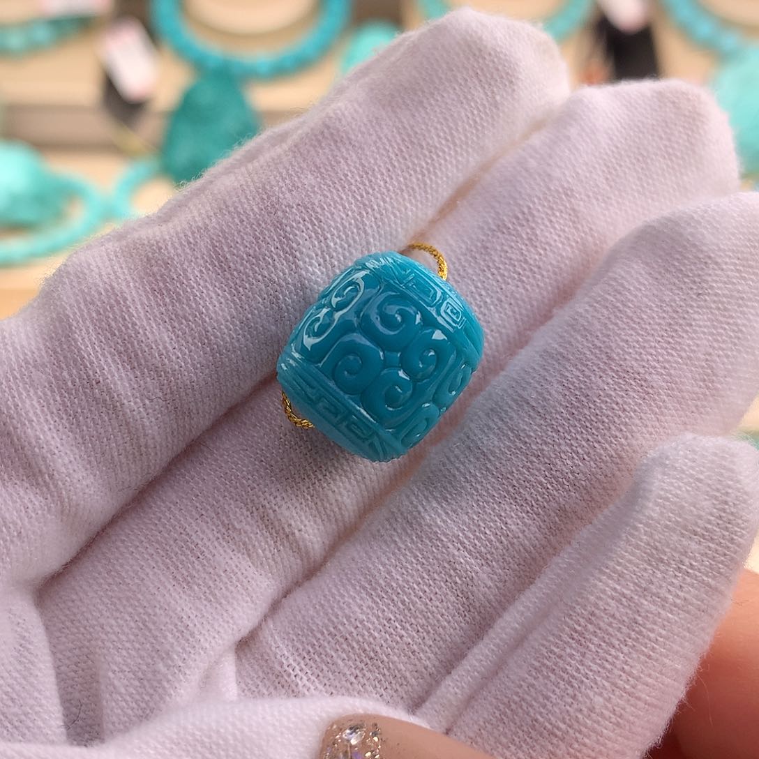 绿松石珠宝奇石未镶嵌14*15.2mm