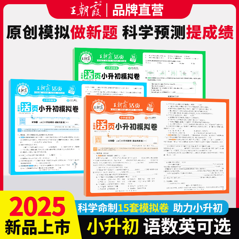 王朝霞活页小升初试卷2025新版小学语文数学英语模拟卷各地通用