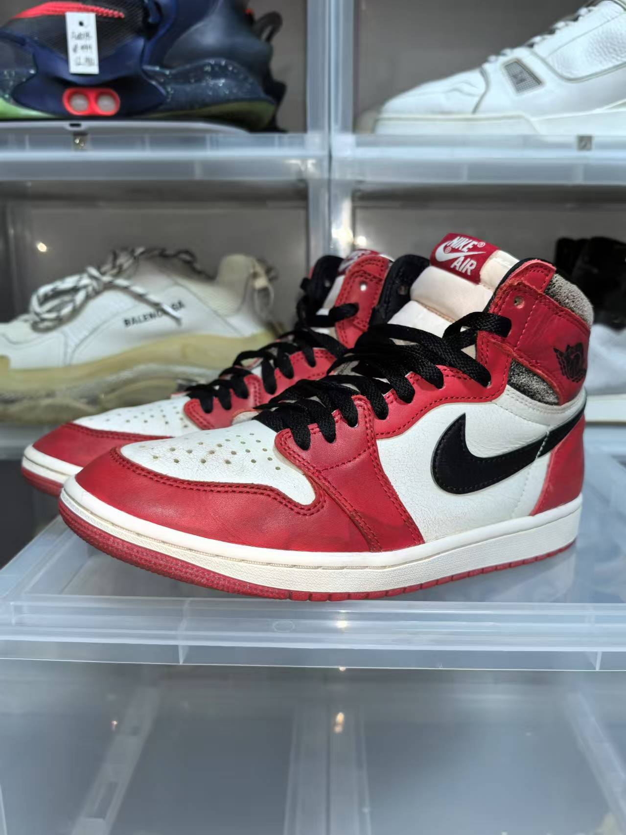 90新 NIKE/耐克 Nike AJ1白红芝加哥做旧/9新带原盒/42码/公2399