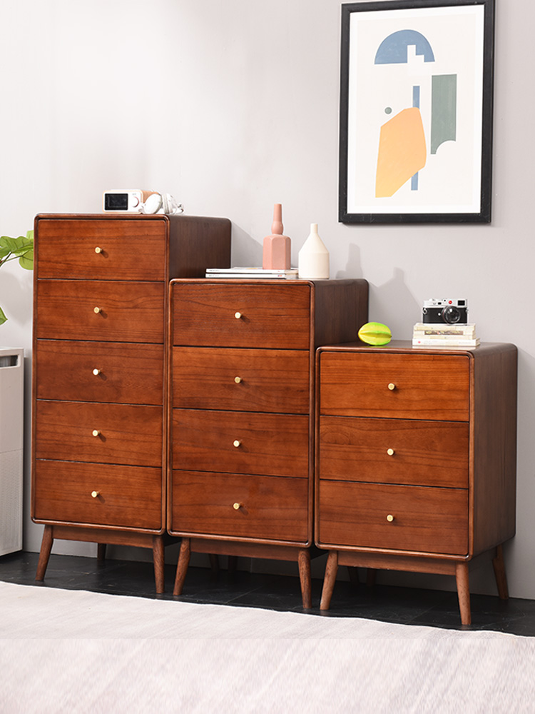 储藏实木移动斗柜靠墙实木储物柜多功能简约现代收纳柜