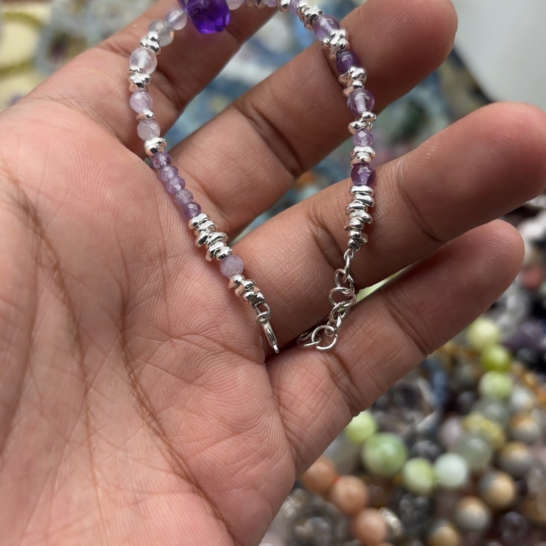 水晶手链银S925镶嵌