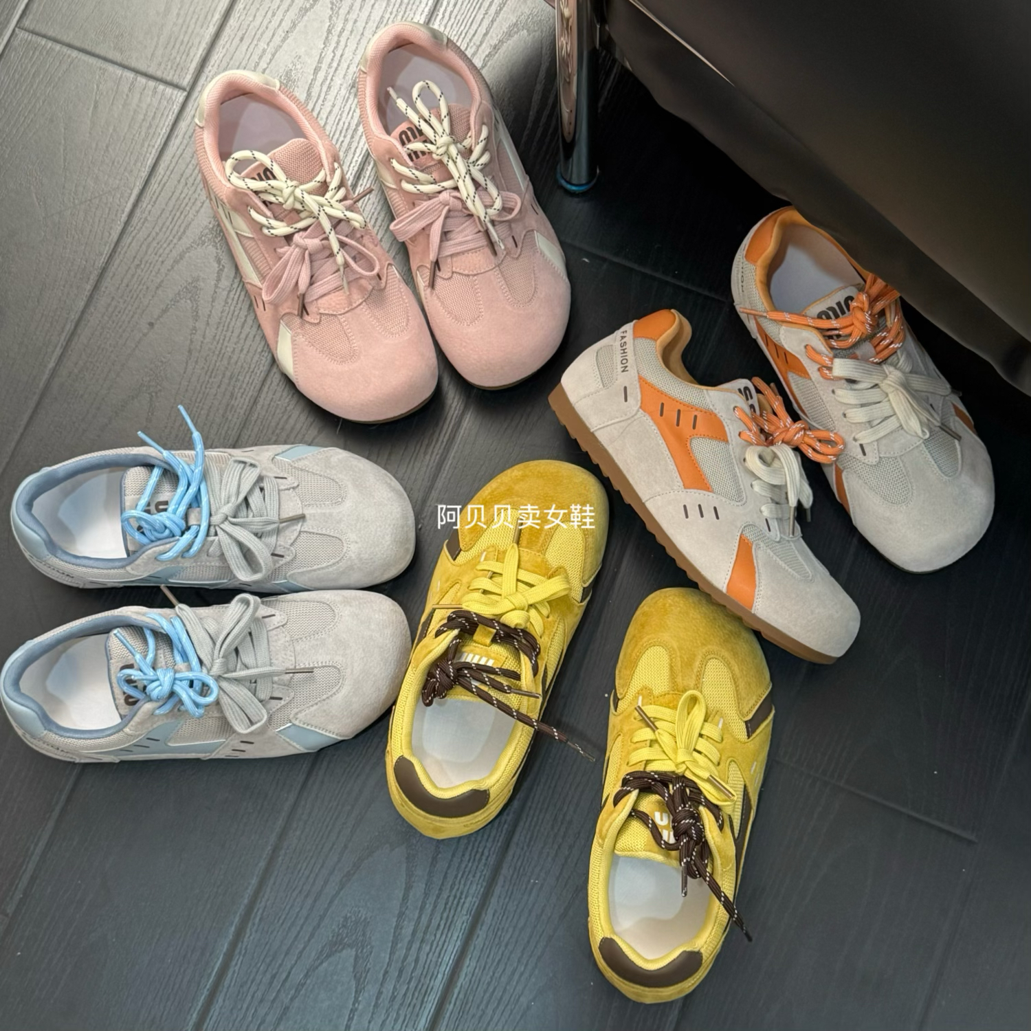 【阿贝贝】春夏多巴胺透气德训鞋软底运动风女复古美式简约百搭经典