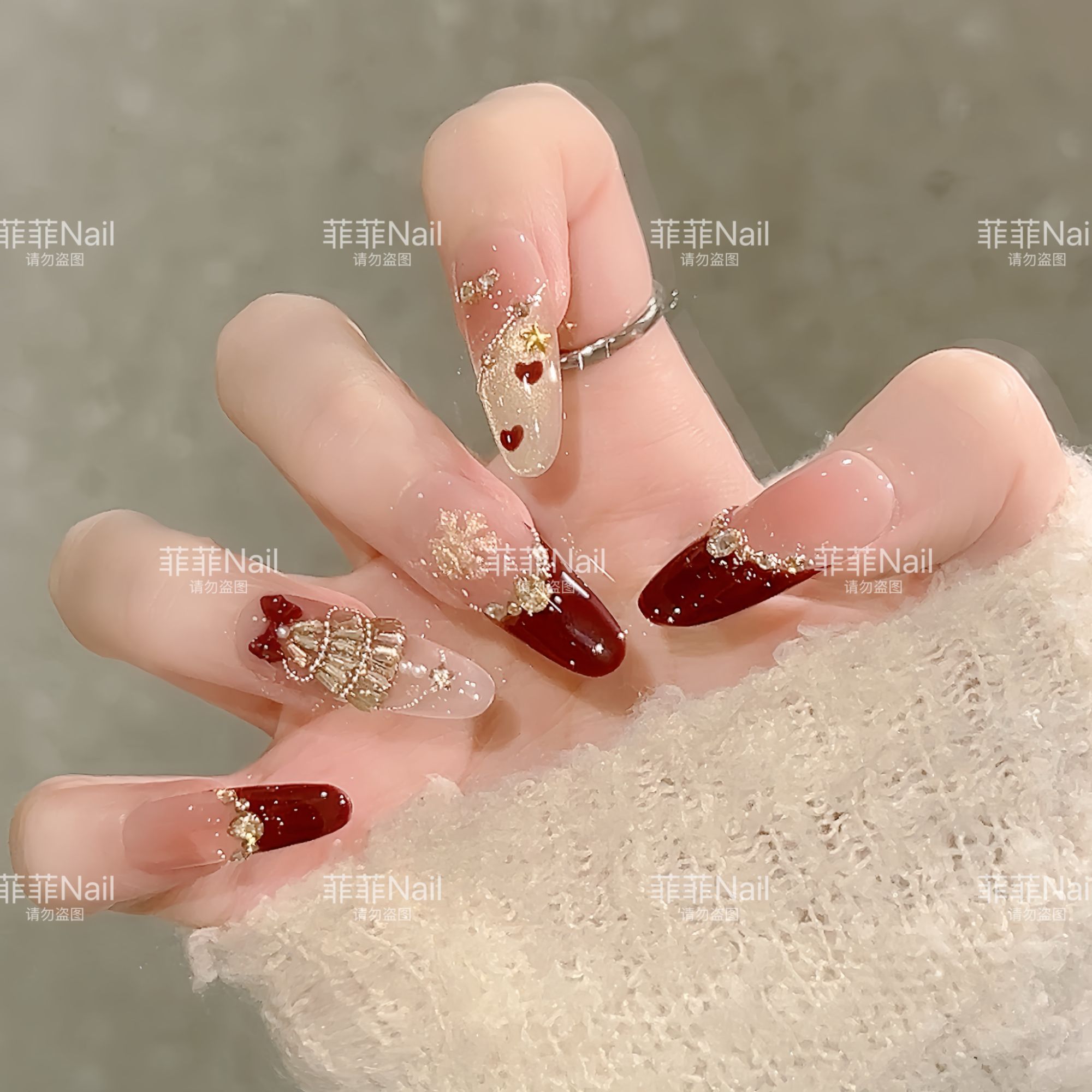 【圣诞派对】秋冬新款法式千金手工穿戴甲十片装