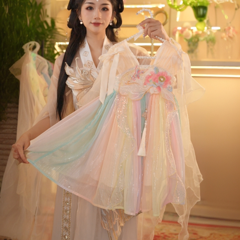 海宁1【白露为霜】2025新款女童国风仙气中国风夏季休闲汉服25271