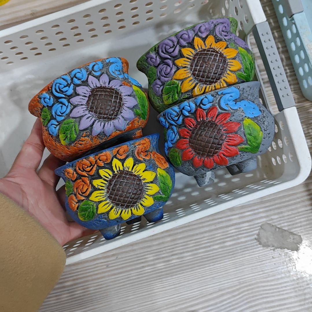 红陶吸水透气的白陶花盆凑满12发货