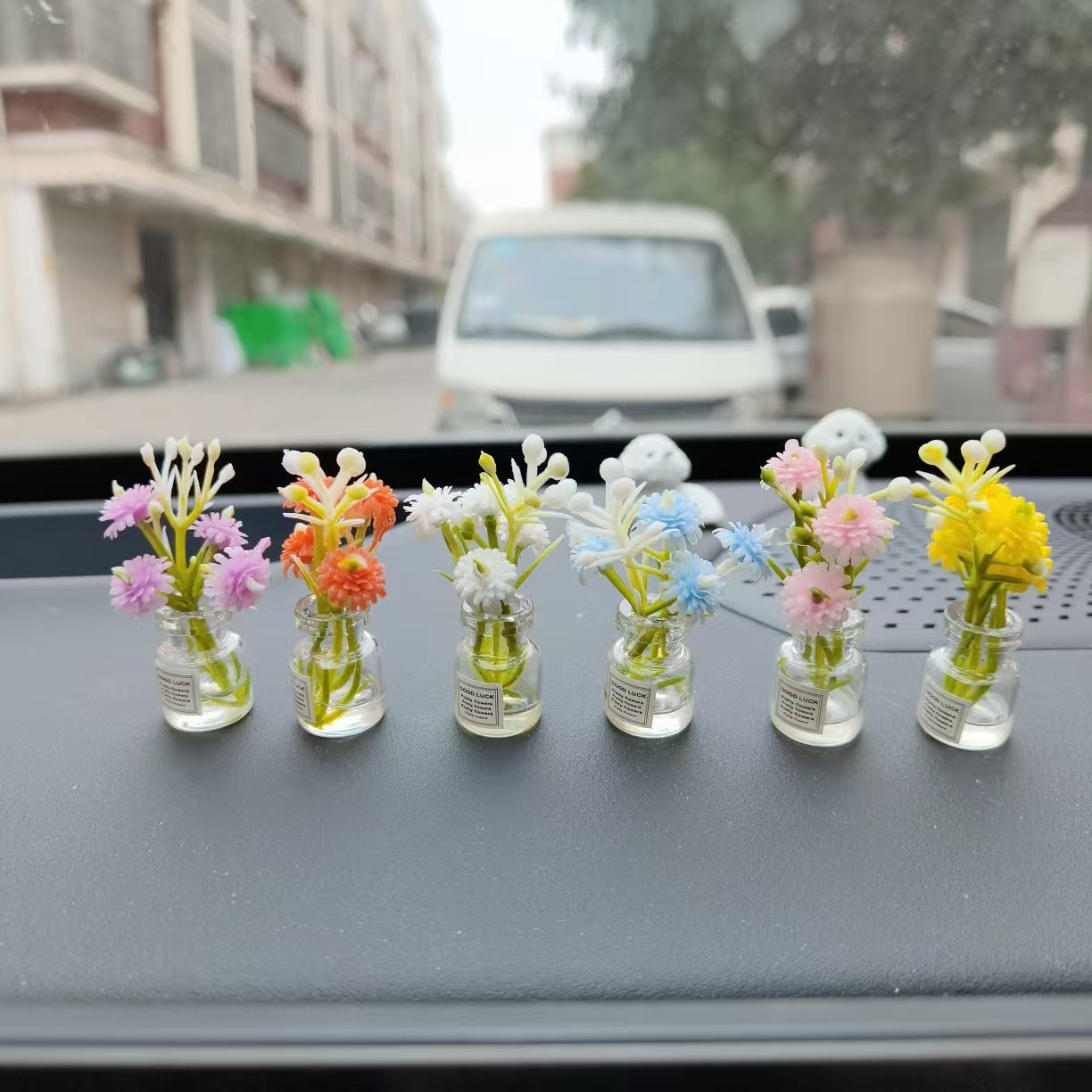 微缩树脂夜光玻璃花朵瓶子小摆件 diy小清新装饰品自制挂件