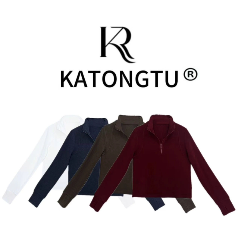 katongtu/【舒绒悦裳】拉链双面绒立领打底衫 24126YN039DM