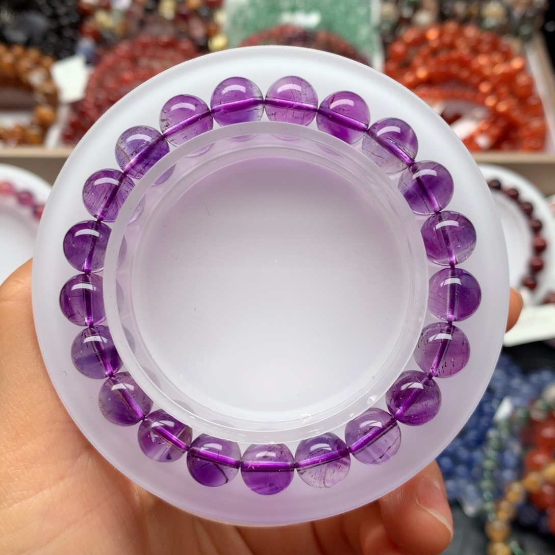 水晶手链未镶嵌紫发超七8.5