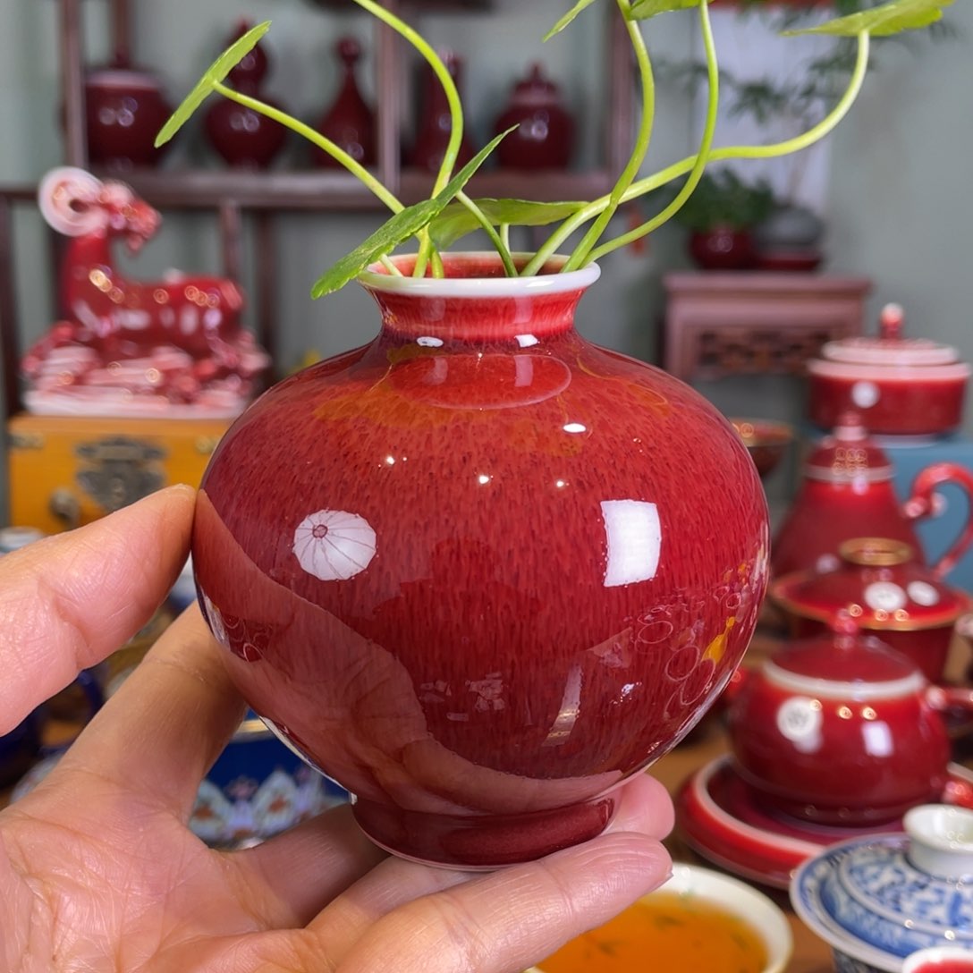清欢雅玩原矿郎红石榴瓶