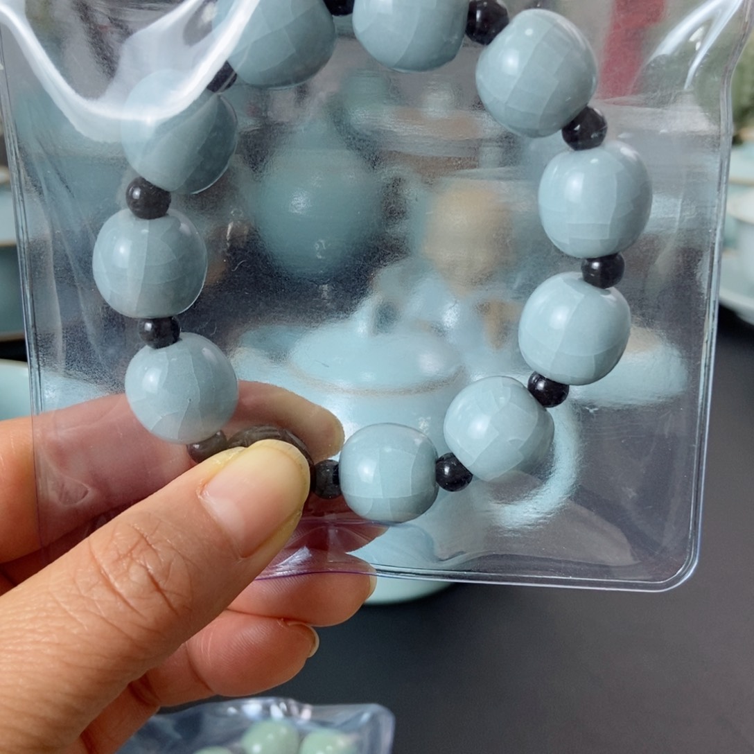 南*天青釉手串满珠，
