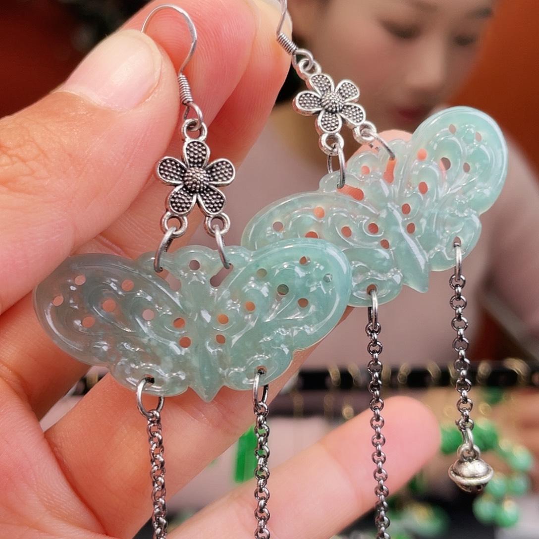 翡翠未镶嵌耳饰饰品