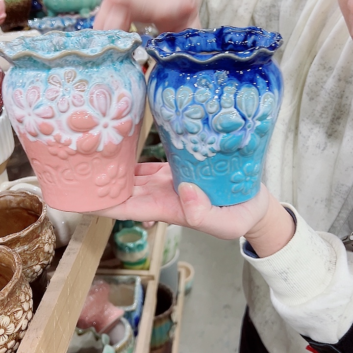 有孔，凑单福利满10元发货陶瓷多肉花盆！