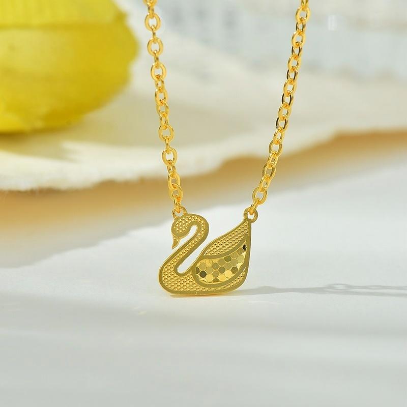 坠链均足银  足银套链   足银碎冰冰小天鹅套链亮闪时尚