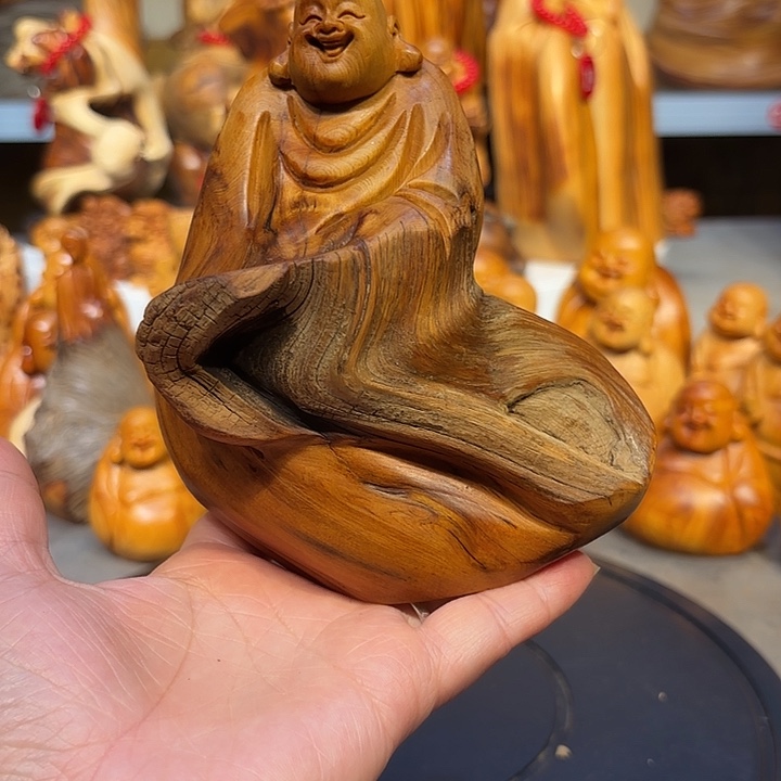 柏木太行崖柏弥勒佛