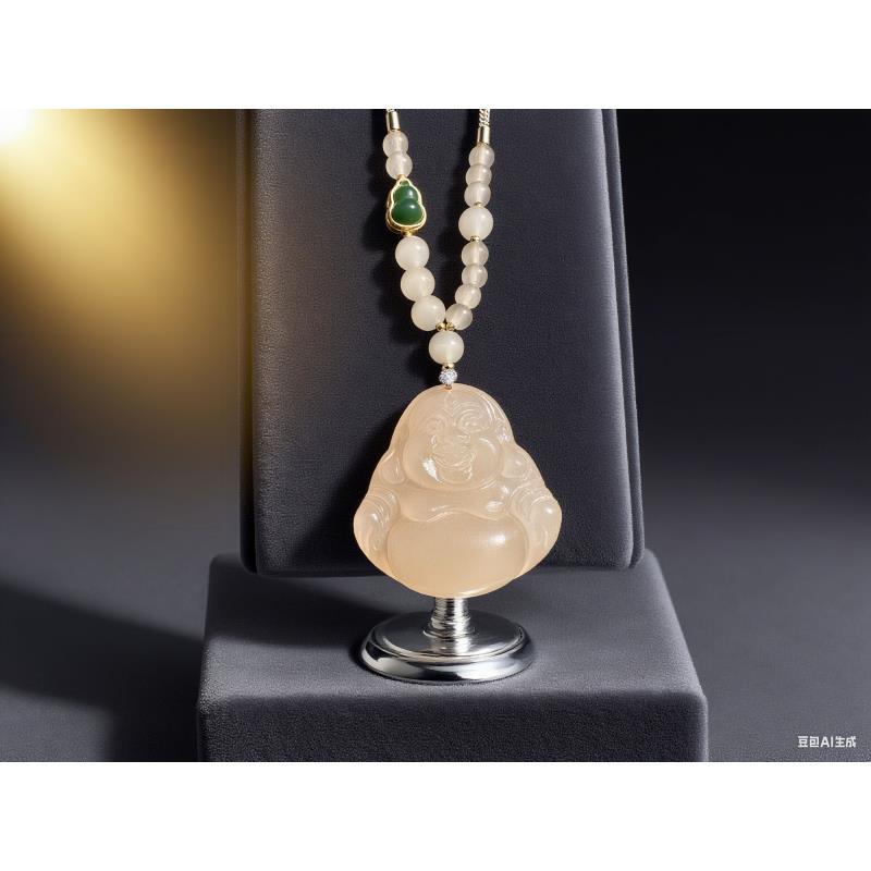 纯天然昆仑特级冰藕粉弥勒佛女士佛公金玉良缘设计精美  X18