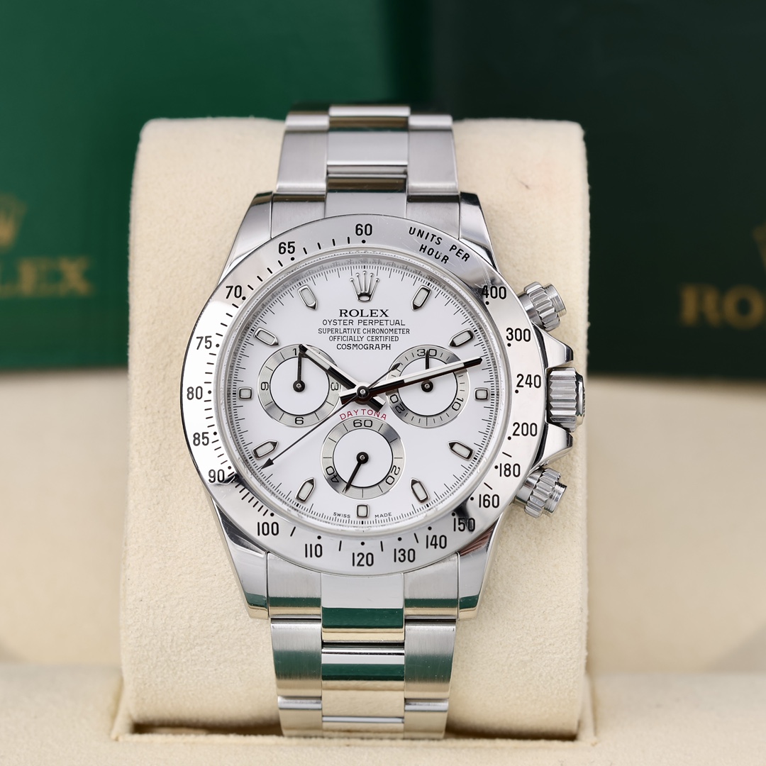 95新 Rolex/劳力士 116520 白色盘面计时功能 40mm 2017年保卡