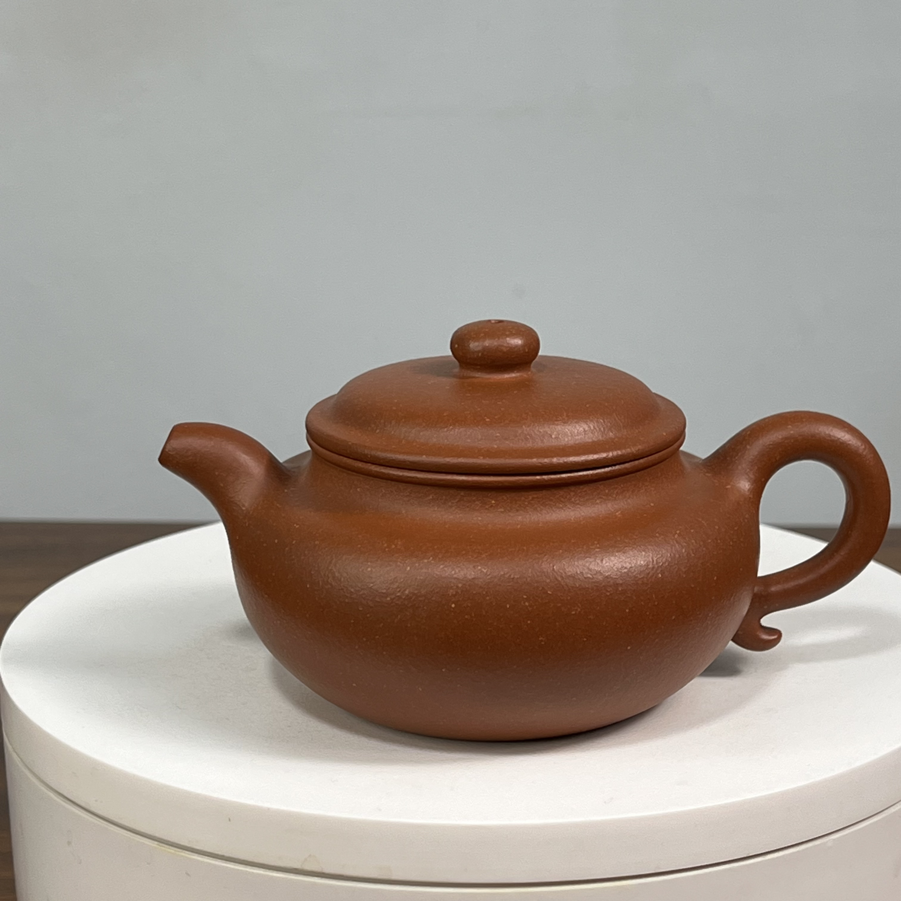高纯度红降坡仿古壶180毫升 内推孔 助工徐亚琴半手工制作 实价