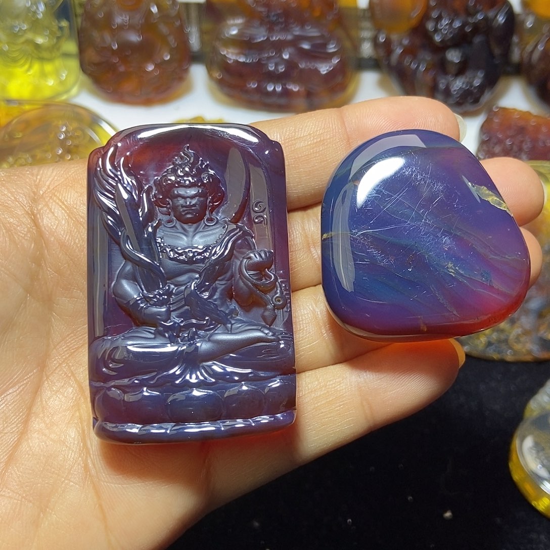 螺***辣琥珀未镶嵌颈饰缅甸天然琥珀吊坠