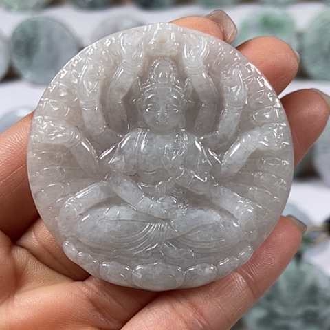 翡翠颈饰未镶嵌千手观音福利