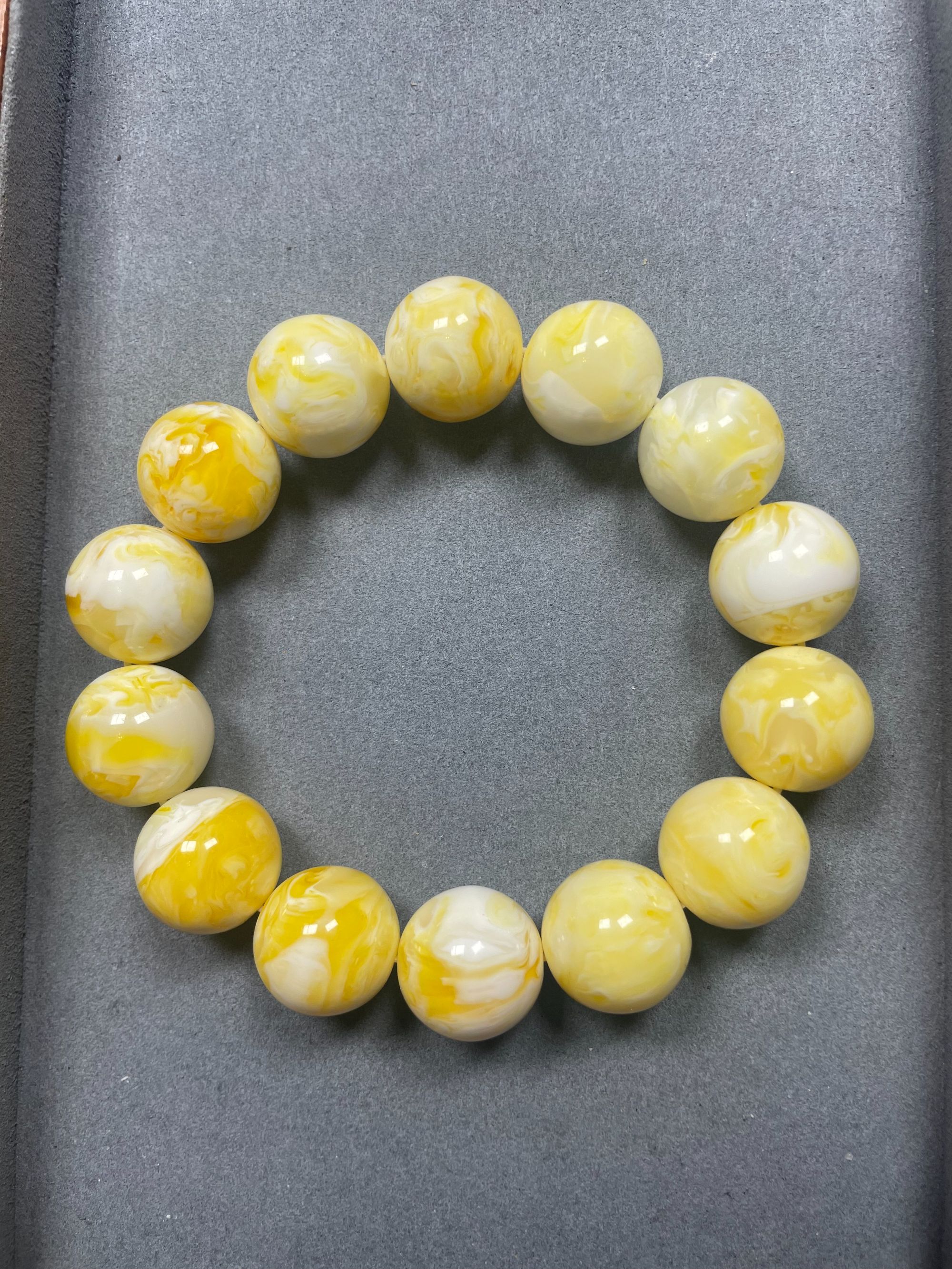 16MM天然金瓷白时尚饰品手链B333