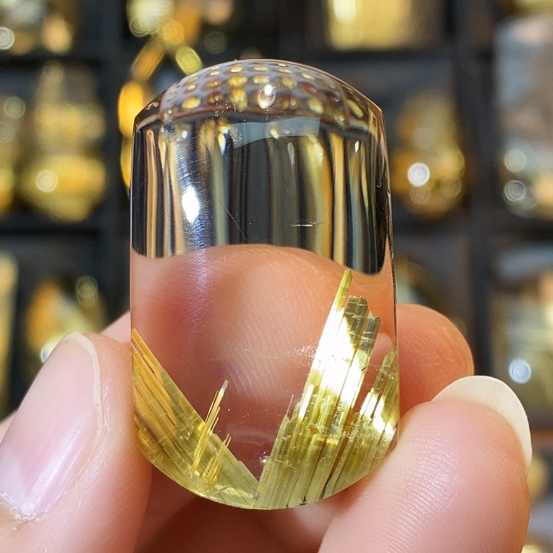 水晶颈饰未镶嵌天然钛晶板钛聚宝盆无事牌吊坠