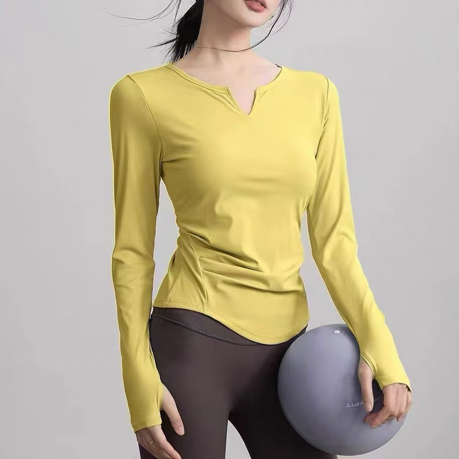 瑜伽服带胸垫高级感专业普拉提训练长袖女秋冬款跑步运动健身上衣