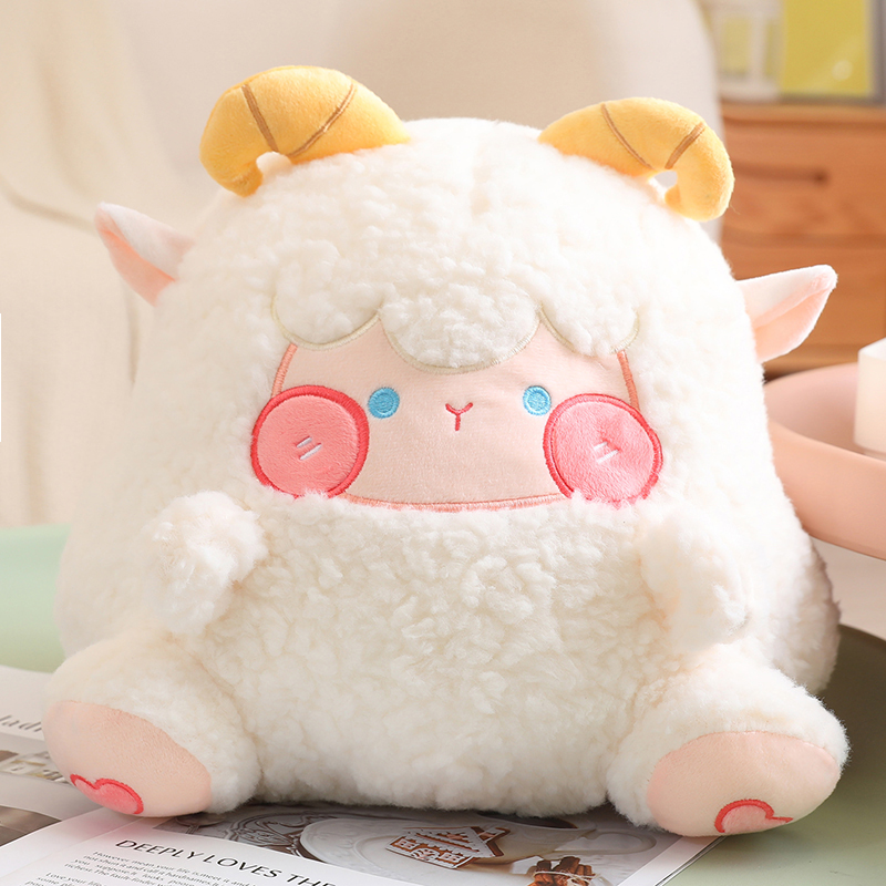 可爱甜系泡芙小羊公仔女生毛绒玩具礼物