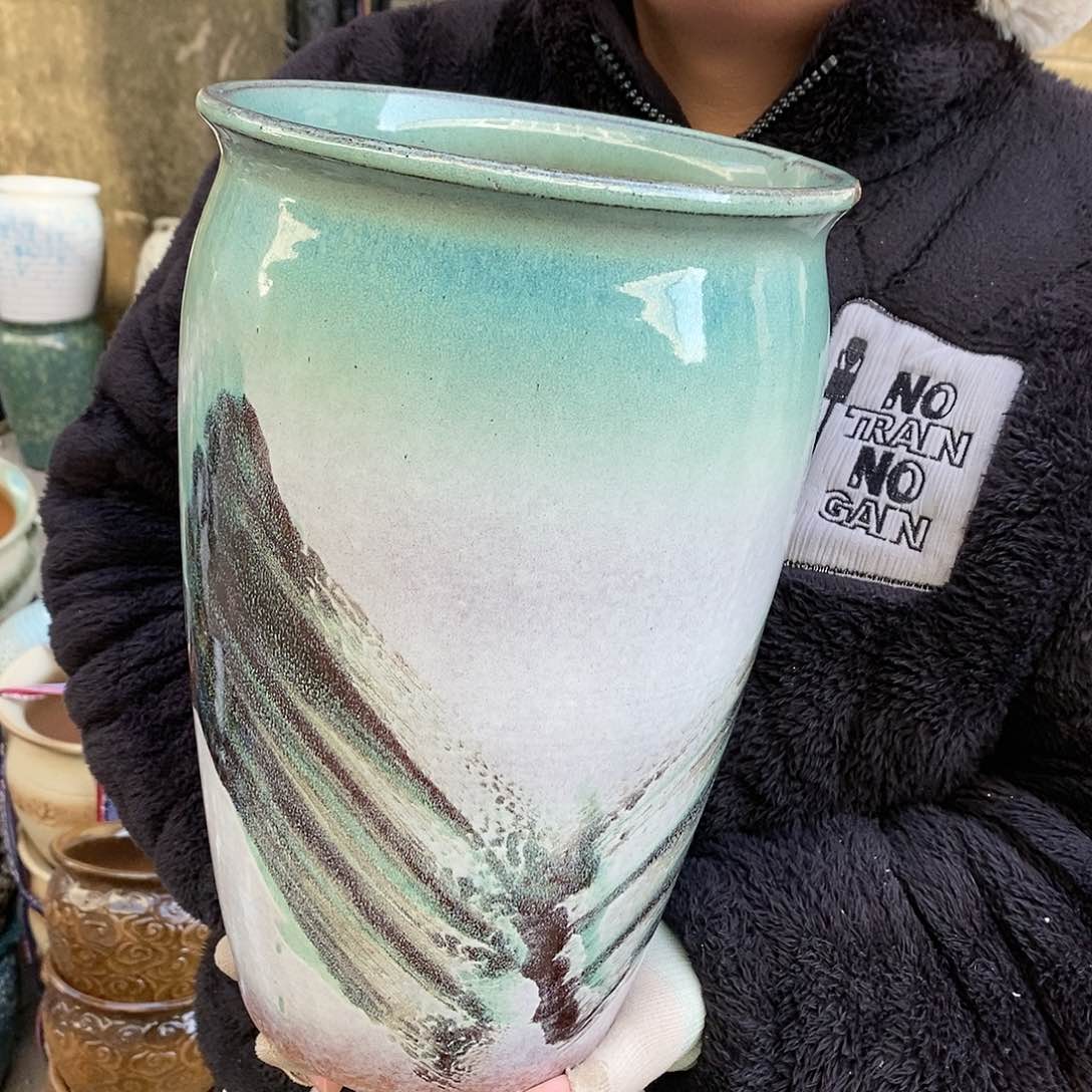 紫砂花盆瑕疵口20高31瑕疵