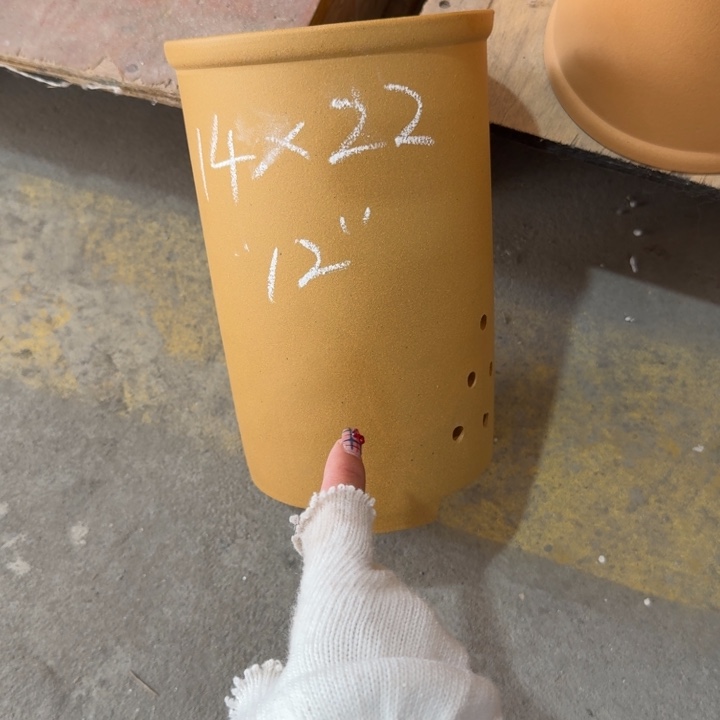 紫砂花盆高度22口径14单只