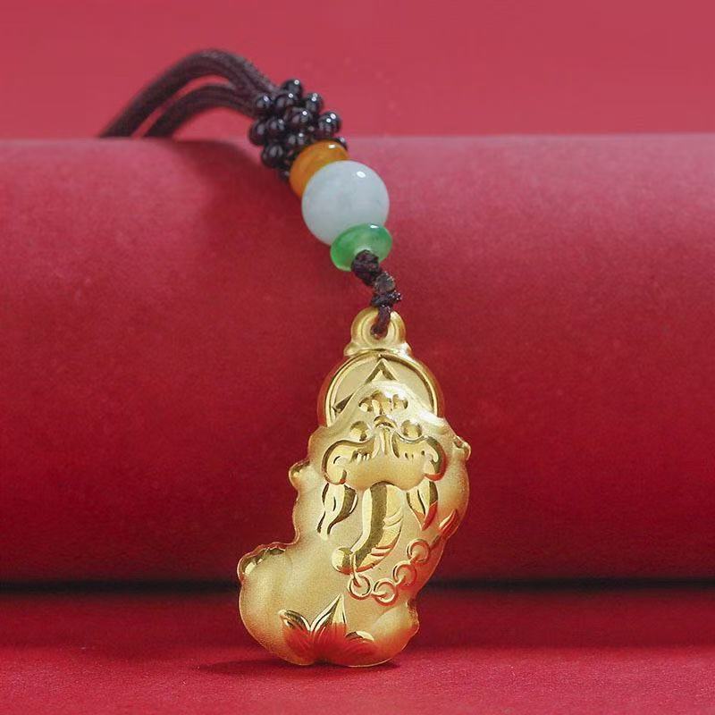 【貔貅】黄金真金招财进宝 貔貅吊坠男女同款（礼盒+证书+链子）