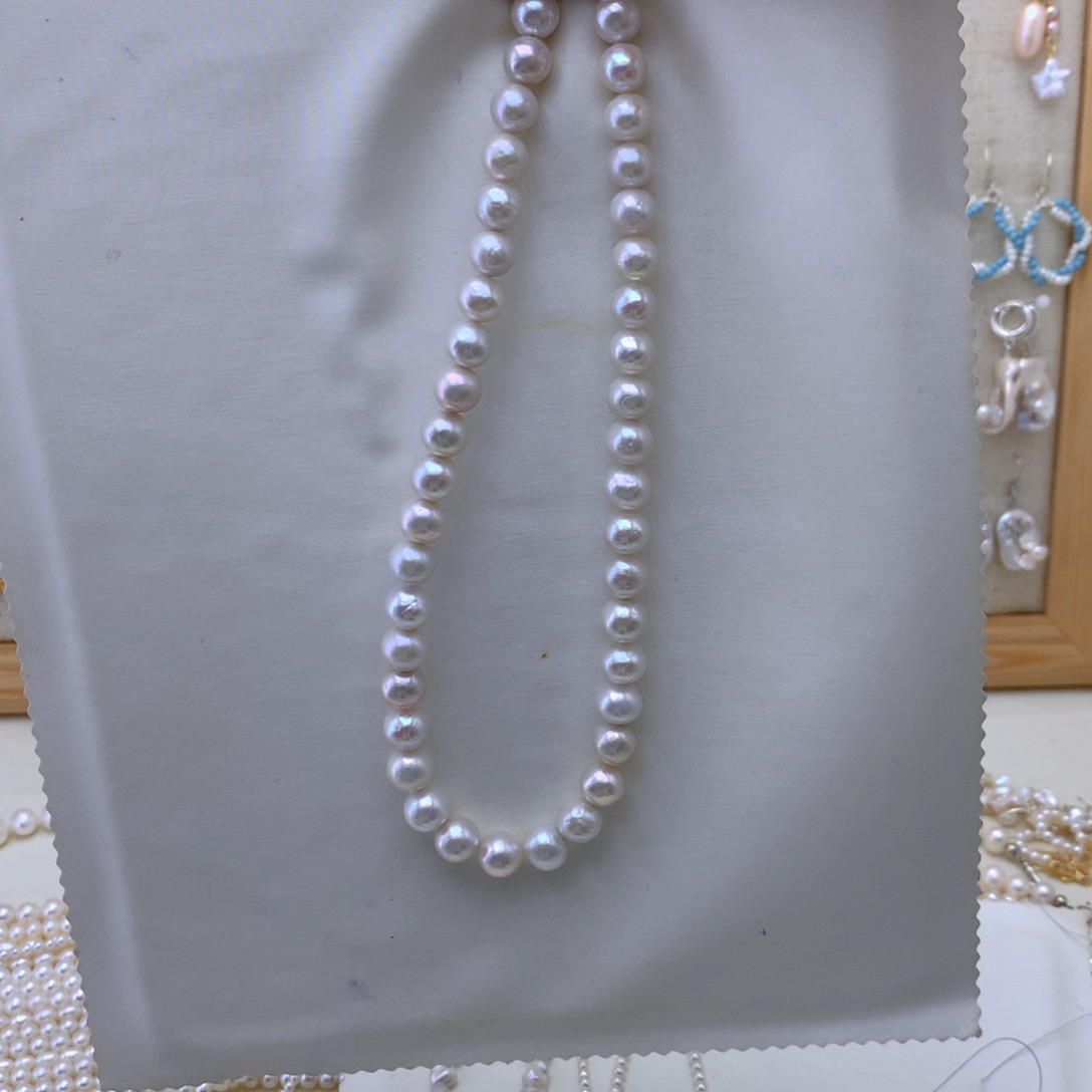 淡水珍珠银S925镶嵌颈饰