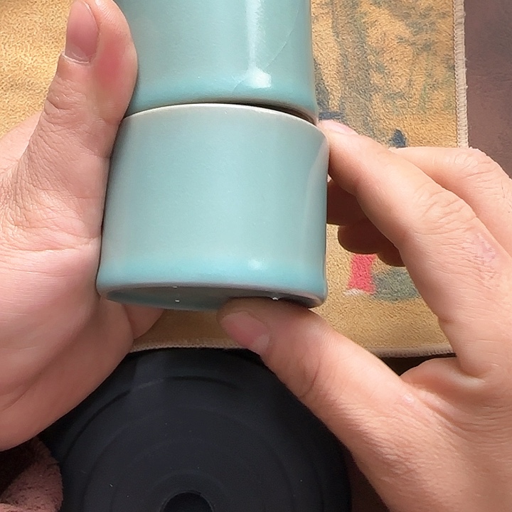 杯子青绿釉 扳指杯