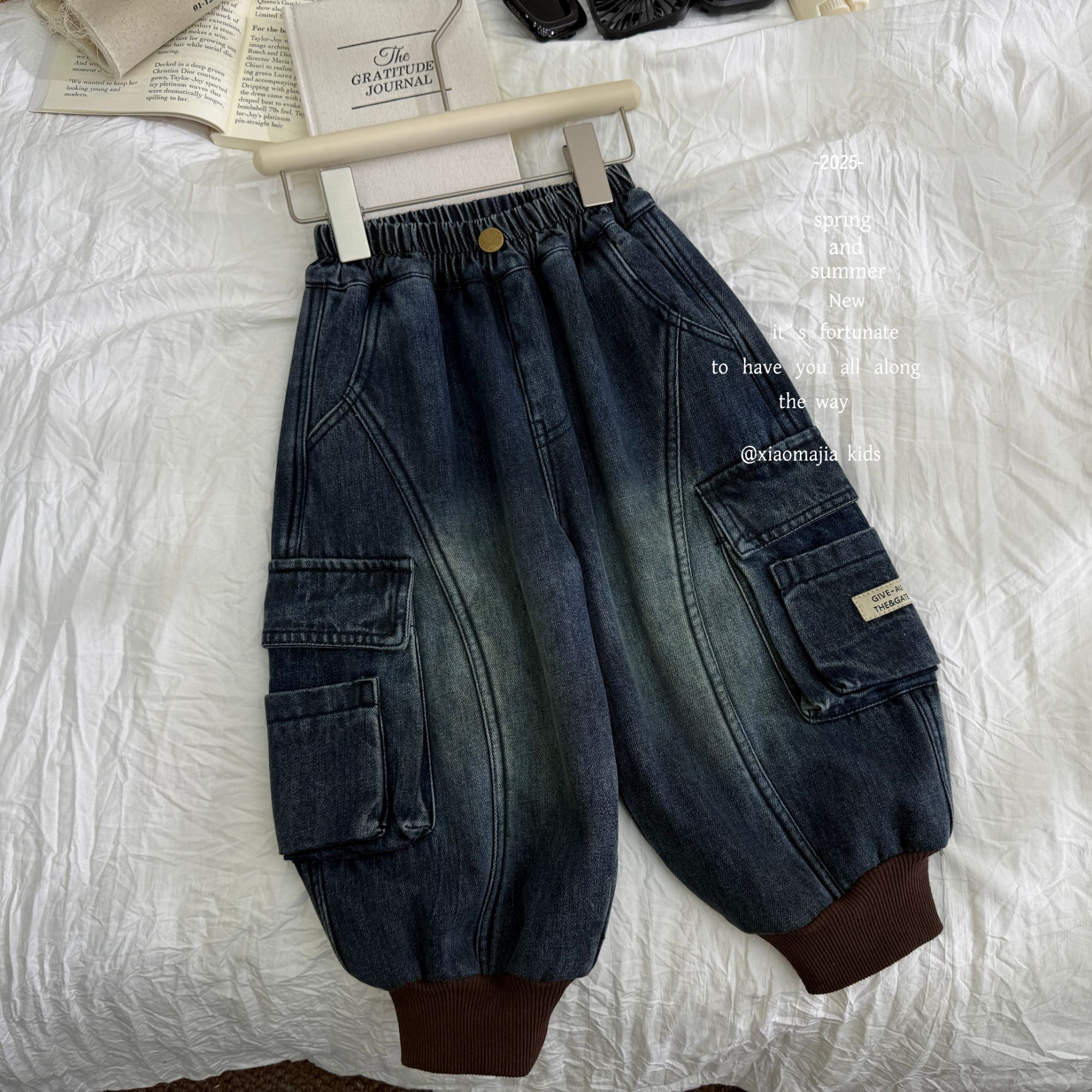 小马家2025冬款儿童加绒休闲牛仔裤K-7113韩版百搭男女童裤子