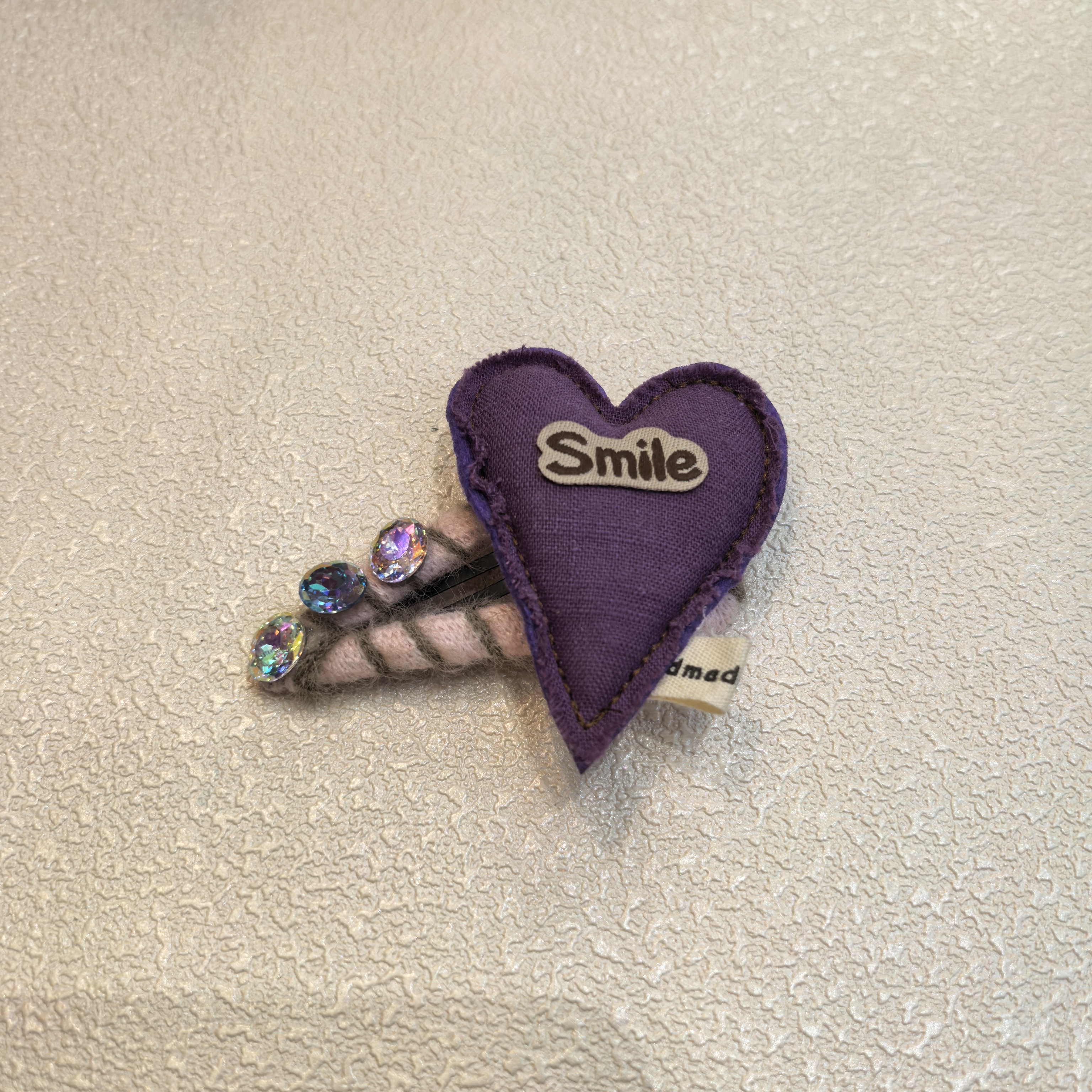 D037紫色爱心闪闪泡菜款掰掰夹