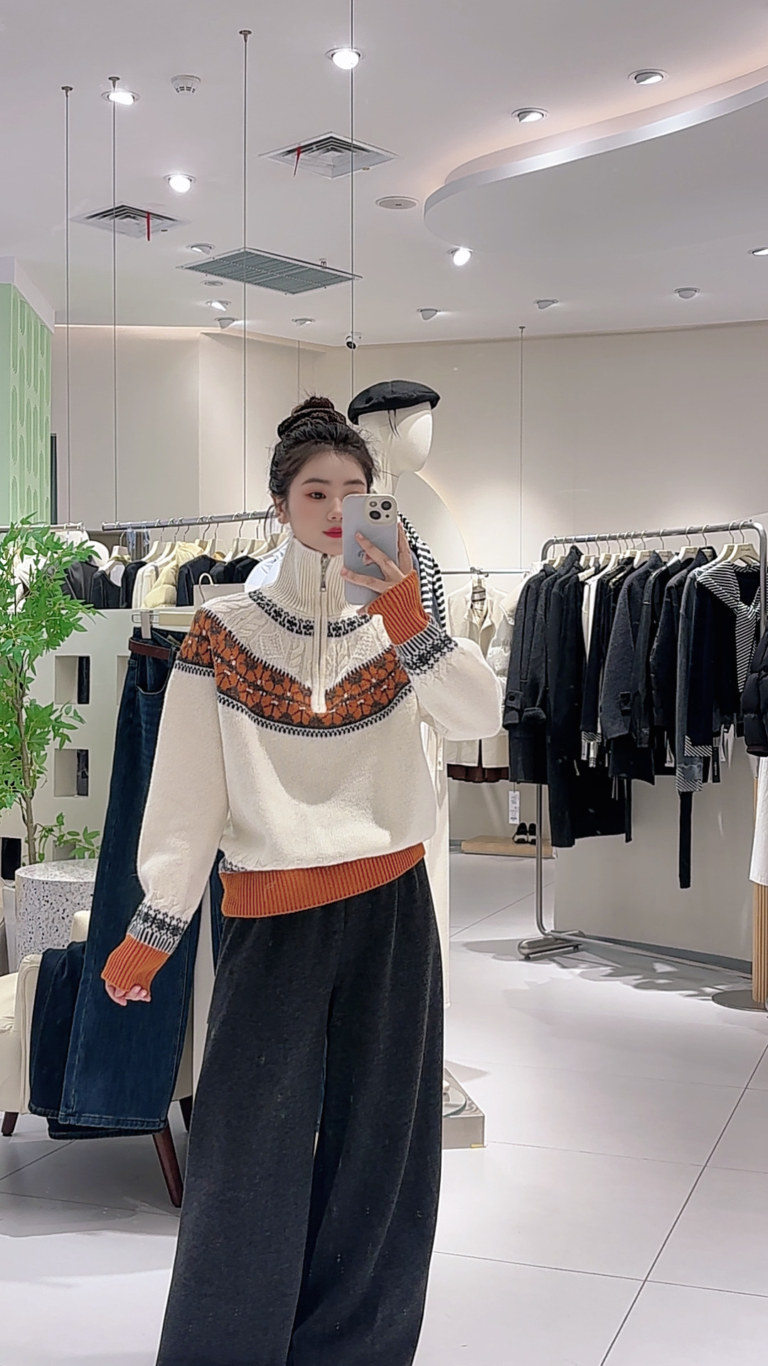 艾然 韩系复古提花软糯冬季新款亲肤毛衣女9816