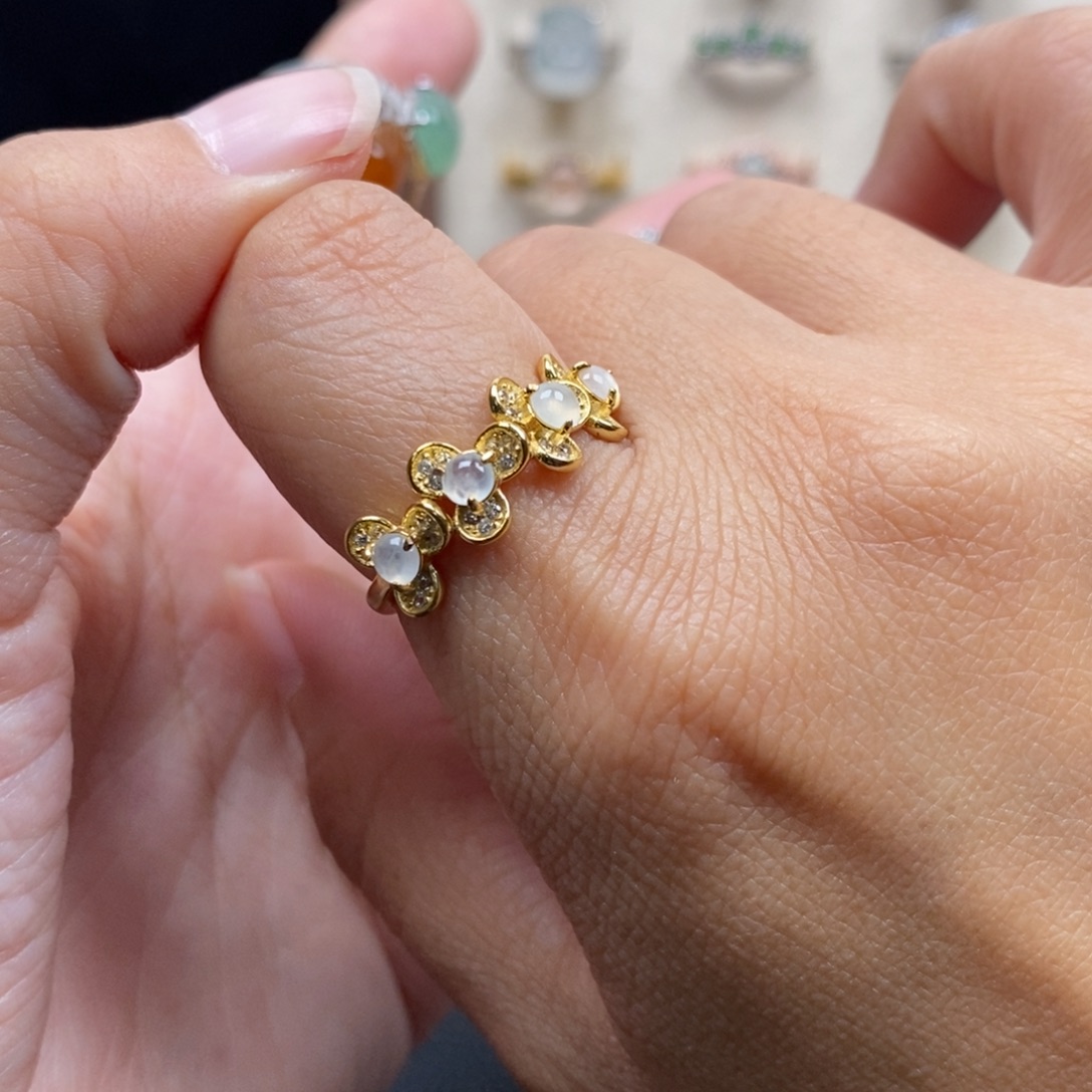 翡翠银S925镶嵌戒指