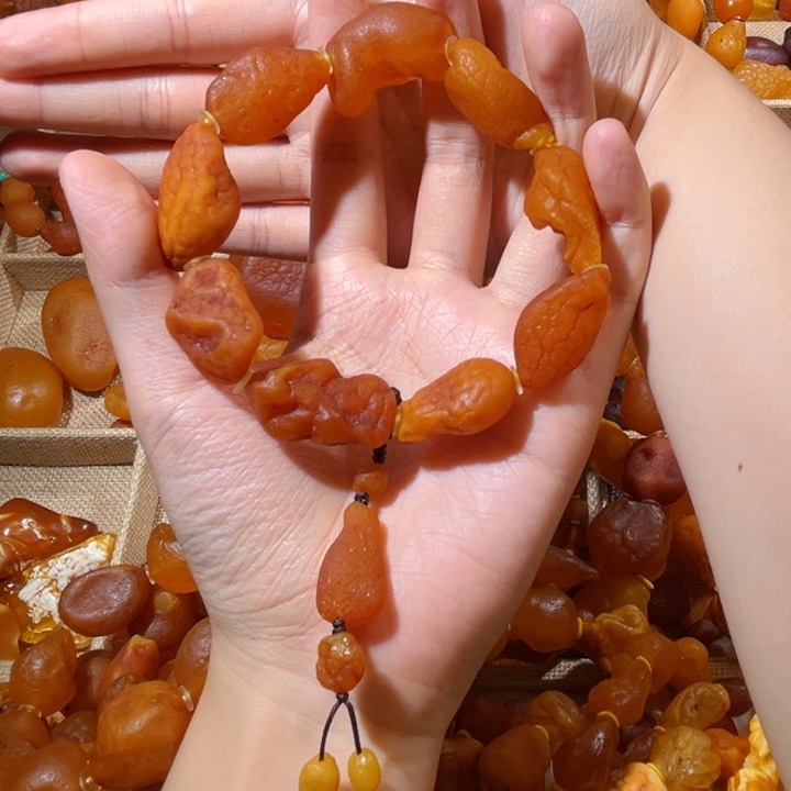 用***2未镶嵌琥珀手链蜜蜡海漂手持