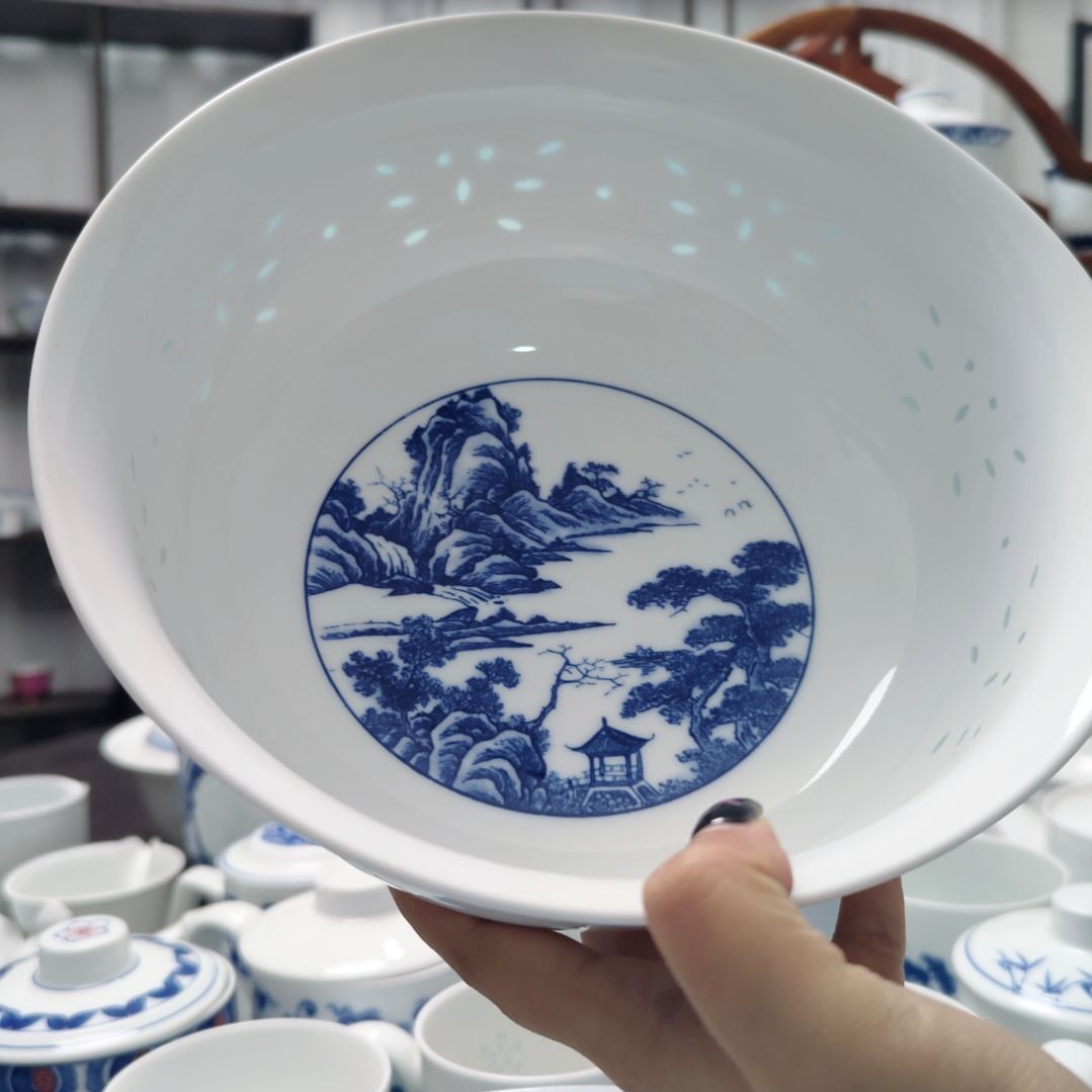 陶瓷江南韵8.5寸汤碗一个