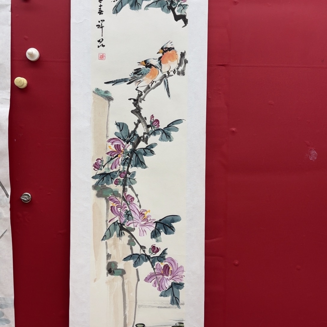 国画盛祥昆手绘芙蓉图