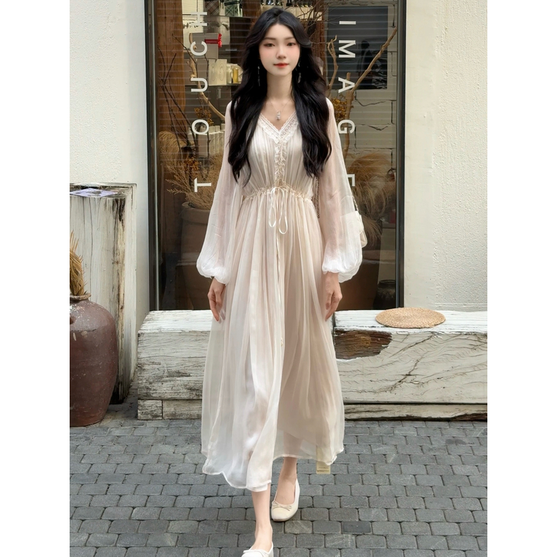 【甜甜轻奢】芊羽重磅100桑蚕丝连衣裙9E-001